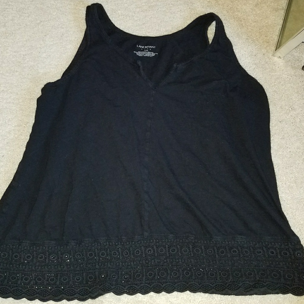Lane Bryant tank top with lacey trim